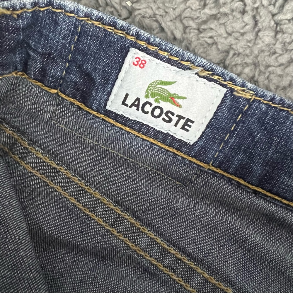 VTG Y2K Lacoste Blue Jeans Low Rise Patch Pocket Straight Leg Denim Sz 38 (US 8) - Picture 4 of 14